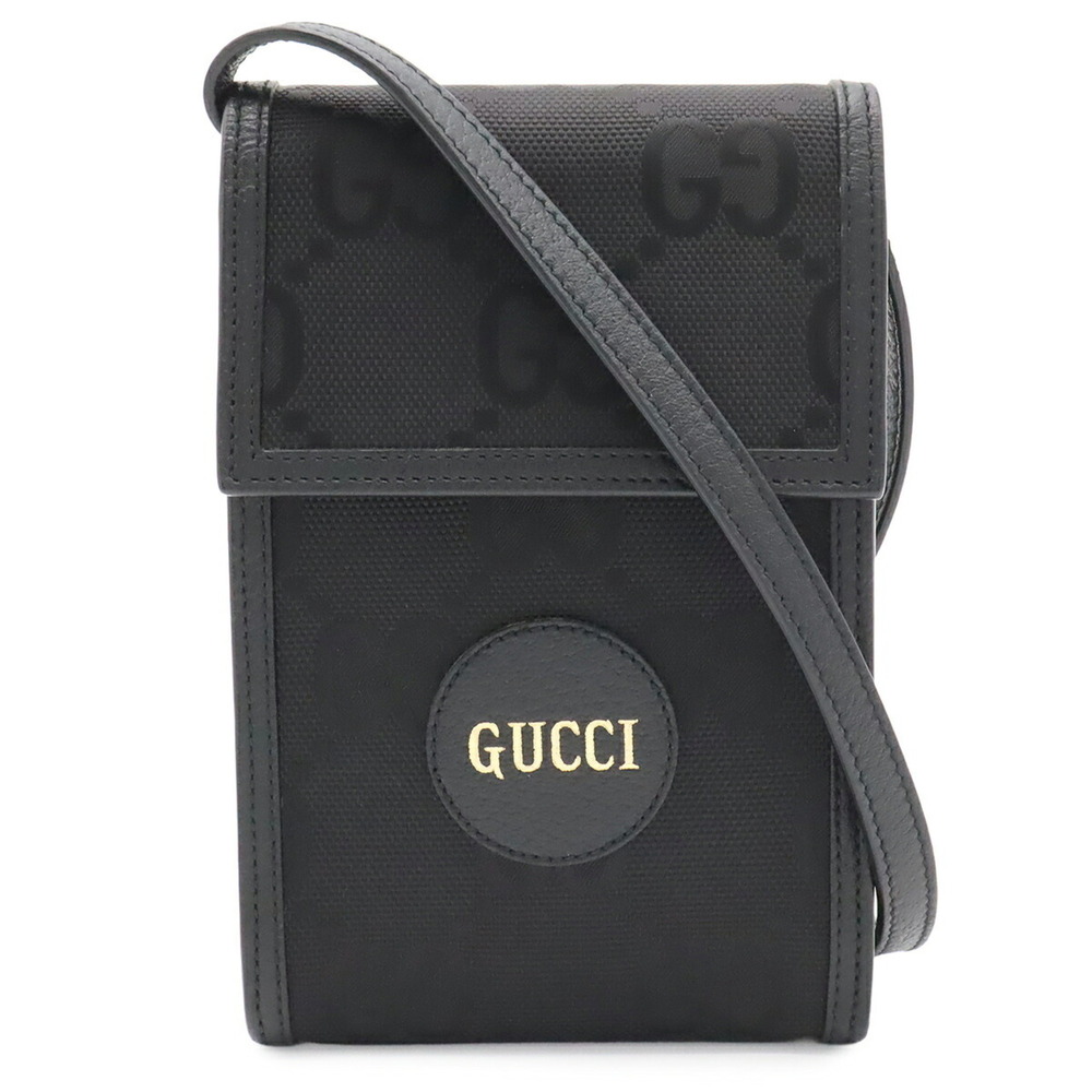 GUCCI Off The Grid Pochette Shoulder Bag, Nylon Canvas Leather, Black, 625599
